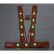 3020013 [ミズケイ LEDタスキ型安全ベスト「光るんです」<オレンジ/緑LED>]