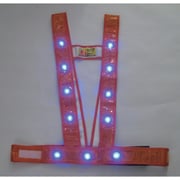 3020014 [ミズケイ LEDタスキ型安全ベスト「光るんです」<オレンジ/青LED>]
