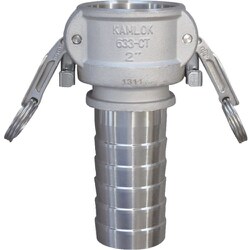 トヨックス 633-CTL カムロック ツインロックタイプカプラー ホースシャンク（細め） ステンレス 1-1/2インチ SST 633-CTL-1-1/2-SST