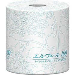 723086 [トイレットペーパー エリエール エルヴェール トイレットティシュー シングル 100m 80ロール 個包装ミシン目入り]