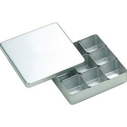 TRUSCO アルミ検食容器 ボックス9個付 150X150X38 AFS-150