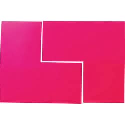 TRUSCO 蛍光L字シール ピンク 1シート2枚入 50x100x100 FLL502-P
