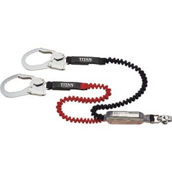 HL-ERW [タイタン EXJ伸縮ストラップ式 タイプ1ランヤード ブラック/レッド ダブル （墜落制止用器具）]