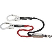 HL-ERW [タイタン EXJ伸縮ストラップ式 タイプ1ランヤード ブラック/レッド ダブル （墜落制止用器具）]