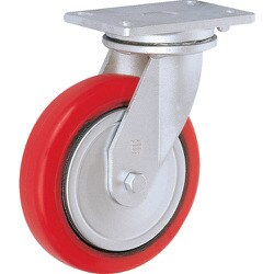 TRUSCO 重量キャスター 自在 200MM 耐湿ウレタン車輪400kgF HR/HM200400PCI-TG