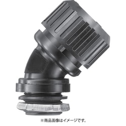 N24BG20 [SANKEI サンフレキROBO 45°コネクタ ノックアウト接続用 管用平行おねじ付き 黒色]