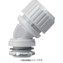 N24BG20LG [SANKEI サンフレキROBO 45°コネクタ ノックアウト接続用 管用平行おねじ付き ライトグレー色]