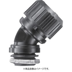 N24BG25 [SANKEI サンフレキROBO 45°コネクタ ノックアウト接続用 管用平行おねじ付き 黒色]