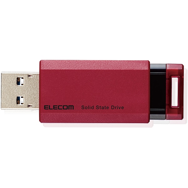 ESD-EPK0250GRD [SSD 外付け ポータブル 250GB 超小型 ノック式 レッド USBメモリサイズ]