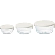 HARIO 耐熱ガラス製保存容器丸3個セット(白) SYTN-2518-OW