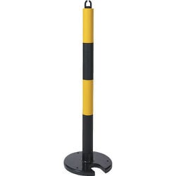 TGP-03A [TRUSCO やわらかゴムポール イエロー・ブラック 88cm アンカー穴10mm付 屋内型タイプ]
