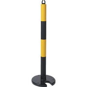 TGP-03A [TRUSCO やわらかゴムポール イエロー・ブラック 88cm アンカー穴10mm付 屋内型タイプ]