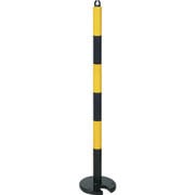 TGP-13A [TRUSCO やわらかPUポール イエロー・ブラック 128cm アンカー穴10mm付 屋内外型タイプ]