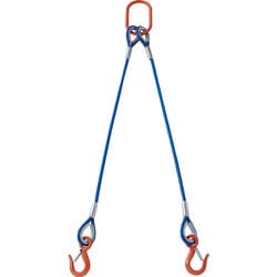 TWSP2P12S1 [TRUSCO 2本吊玉掛ワイヤーロープスリング（カラー被覆付）アルミロックタイプ 青透明1M]