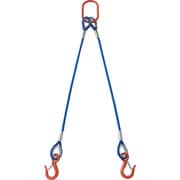 TWSP2P12S1.5 [TRUSCO 2本吊玉掛ワイヤーロープスリング（カラー被覆付）アルミロックタイプ 青透明1.5M]
