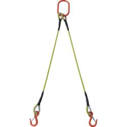 TWSP2P9S1.5WT [TRUSCO 2本吊玉掛ワイヤーロープスリング（カラー被覆付）アルミロックタイプ 黄透明1.5M 収縮カバー付]