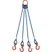 TWSP4P12S1.5 [TRUSCO 4本吊玉掛ワイヤーロープスリング（カラー被覆付）アルミロックタイプ 青透明1.5M]