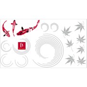 ウォールステッカー 錦鯉 深緋 Sサイズ 転写タイプ TS-0031-AS