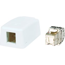 VOL-SMB-1S6A [コーニング Cat6A RJ45ジャック+露出型アウトレット（1ポート）]