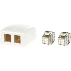 VOL-SMB-2S6A [コーニング Cat6A RJ45ジャック+露出型アウトレット（2ポート）]