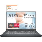 Ryzen 5000 シリーズ搭載 薄型・軽量ビジネスノートPC 15.6インチ フルHD/AMD Ryzen 7 5700U/AMD Radeon Graphics/メモリ 16GB/SSD 512GB/Microsoft Office Home & Business 2019 MODERN-15-A5M-579JP