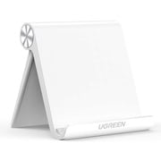 LP115-30485 [UGREEN タブレットスタンド 卓上 スマホホルダー iPadスタンド 折りたたみ式 角度調整可能 4-12インチに対応 滑り止めゴム付き ホワイト]