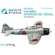 QNTD48102 1/48 A6M2 零式艦上戦闘機二一型 内装3Dデカール 三菱生産型/中島生産型用両方入り （ハセガワ用） [プラモデル用品]