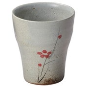 MR-3-1559B [信楽焼 へちもん 陶コップ 朱花 白]