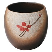 MR-3-1593A [信楽焼 へちもん ゆったりカップ 朱花 黒]