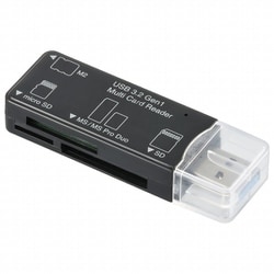 USB3.2Gen1マルチカードリーダー49in1 黒（USB Type-Aコネクタ接続） PC-SCRWU303ーK