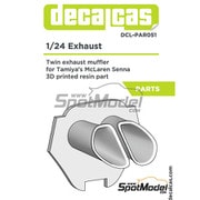 DCL-PAR051 1/24 ディティールアップパーツ ツイン エキゾースト （アメリカ/日本仕様） [プラモデル用パーツ]