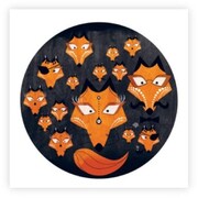 ポストカード FOX FAMILY 14×14cm S508P