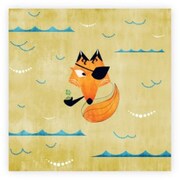 ポストカード FOX 海の男 14×14cm S511P
