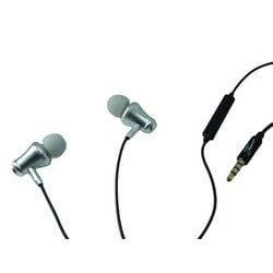 マイク＆リモコン付き イヤホン シャンパンシルバー JE-MIC-222-SS