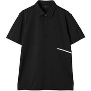 CWA21M C21234100-1010-M BK [ゴルフウェア メンズ 汗染み抑制カノコ半袖シャツ Mサイズ ブラック]