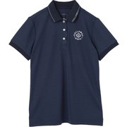 CWA21L C21234200-1120-L NV [ゴルフウェア レディース 汗染み抑制カノコ半袖ポロシャツ Lサイズ ネイビー]