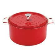 無水調理ができるセラミック加工IH対応両手鍋22cm レッド HB-5726