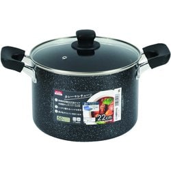 ママディナーα MダイヤモンドIH対応ガラス蓋付カレーシチューポット22c HB-5896