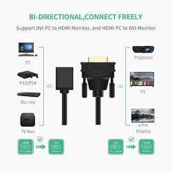 11個 Rankie HDMI - DVI 変換ケーブル 1080p 1.8m