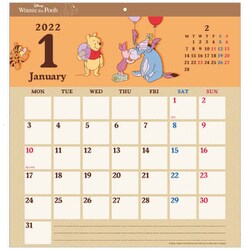 ヨドバシ Com S ウォールカレンダースクエア ディズニー くまのプーさん 22年1月 22年12月 通販 全品無料配達