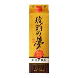 琥珀の夢 麦 パック 25度 1800ml [焼酎]