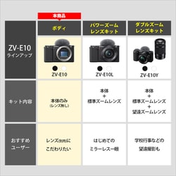 ヨドバシ.com - ソニー SONY ZV-E10 B [VLOGCAM ZV-E10 αシリーズ