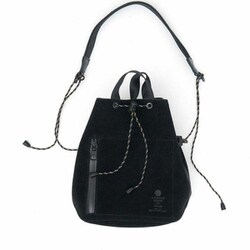 WATER PROOF SUEDE DRAWSTRING BAG 091754-10 BLACK [アウトドア 巾着バッグ]