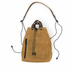WATER PROOF SUEDE DRAWSTRING BAG 091754-24 CAMEL [アウトドア 巾着バッグ]