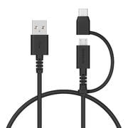 2in1 超タフストレートUSBタフケーブル(microUSB/USB Type-C) 1m OWL-CBKMC10-BK