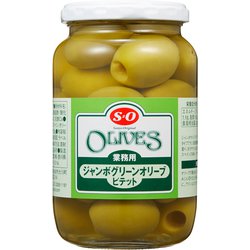 S=O ピテット ジャンボ グリーンオリーブ 385g