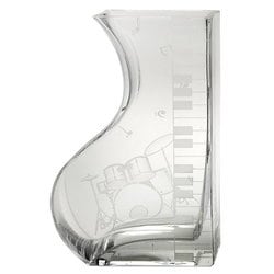 ミュージックサンドブラスト ガラス花器 ペアベース ドラム 44S036
