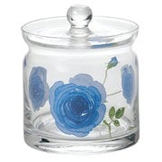 English Rose イングリッシュローズ ガラス 蓋付ポット (M) ブルー 46P097