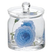 English Rose イングリッシュローズ ガラス 蓋付ポット (S) ブルー 46P096