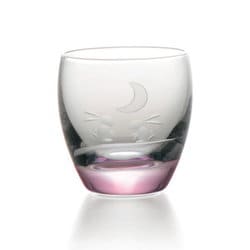 ガラス 冷酒グラス 猪口 約95ml 切子 月うさぎ ピンク 11H059-PK